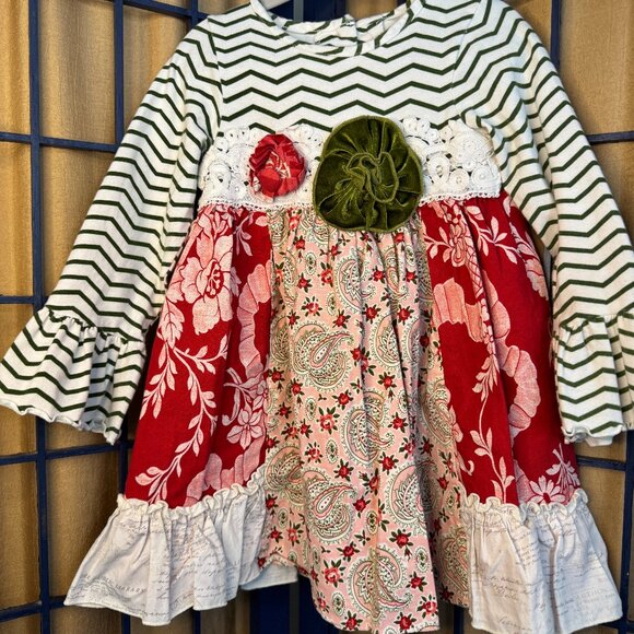 Peaches ’n Cream Holiday Girl's Dress Size 5T - Picture 3 of 7